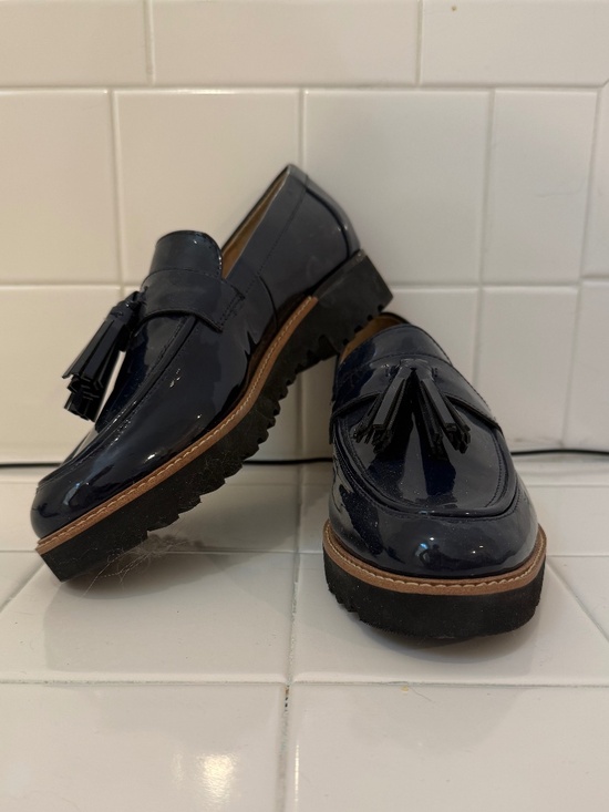 Shoes - New Frank Sarto Navy Patent Leather Loafer with Tassel Size 8.5